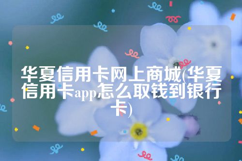 华夏信用卡网上商城(华夏信用卡app怎么取钱到银行卡)