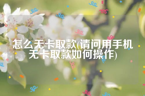 怎么无卡取款(请问用手机无卡取款如何操作)