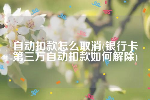 自动扣款怎么取消(银行卡第三方自动扣款如何解除)