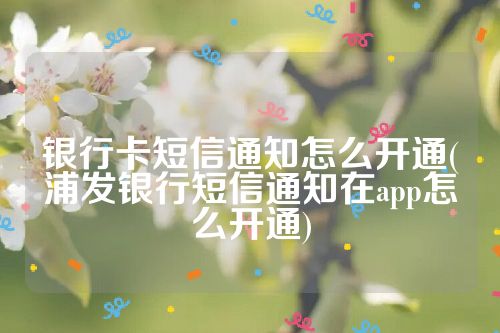 银行卡短信通知怎么开通(浦发银行短信通知在app怎么开通)