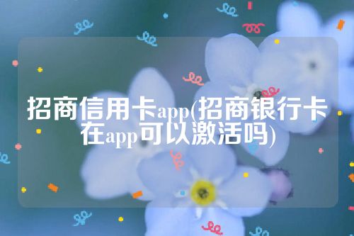 招商信用卡app(招商银行卡在app可以激活吗)