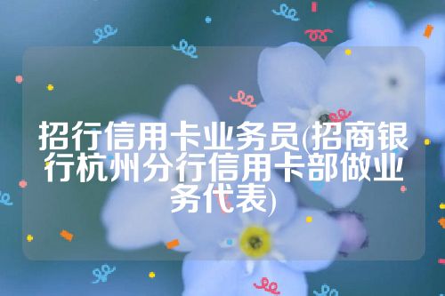 招行信用卡业务员(招商银行杭州分行信用卡部做业务代表)