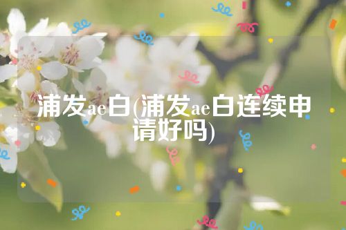 浦发ae白(浦发ae白连续申请好吗)