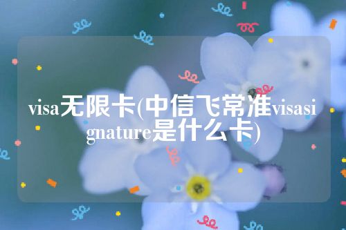 visa无限卡(中信飞常准visasignature是什么卡)