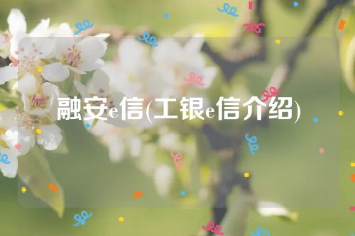 融安e信(工银e信介绍)