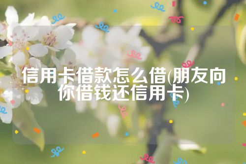 信用卡借款怎么借(朋友向你借钱还信用卡)