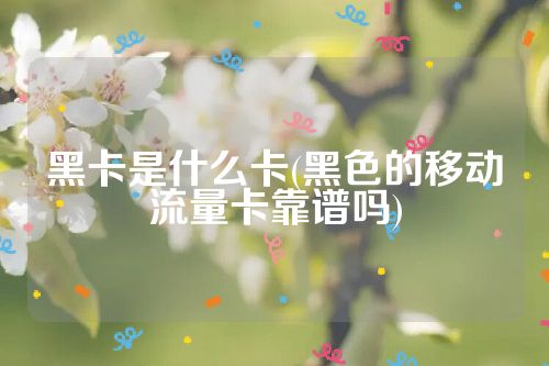 黑卡是什么卡(黑色的移动流量卡靠谱吗)