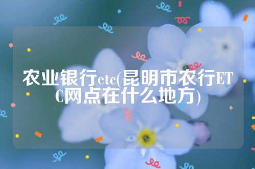 农业银行etc(昆明市农行ETC网点在什么地方)