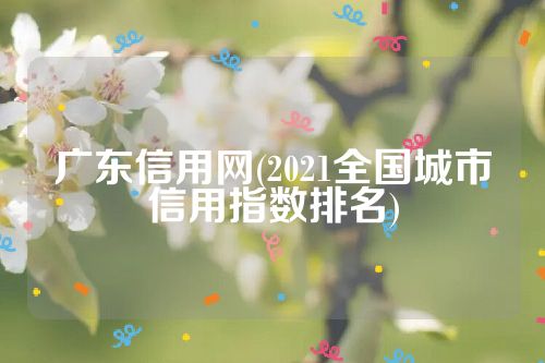 广东信用网(2021全国城市信用指数排名)