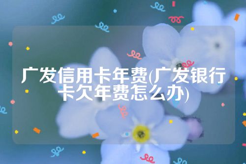 广发信用卡年费(广发银行卡欠年费怎么办)