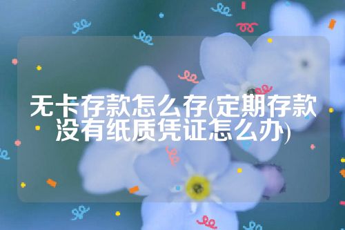 无卡存款怎么存(定期存款没有纸质凭证怎么办)