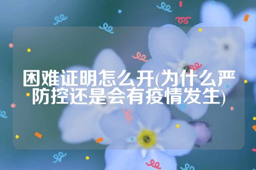 困难证明怎么开(为什么严防控还是会有疫情发生)