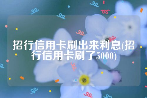 招行信用卡刷出来利息(招行信用卡刷了5000)