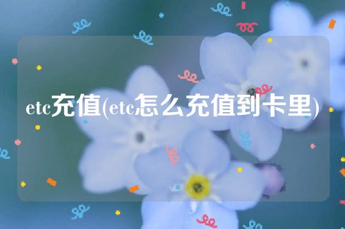 etc充值(etc怎么充值到卡里)