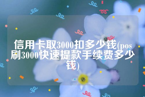 信用卡取3000扣多少钱(pos刷3000快速提款手续费多少钱)