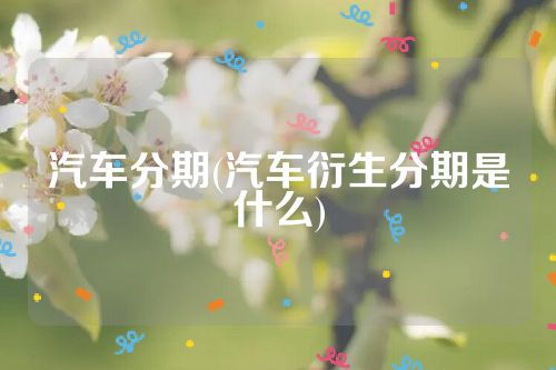 汽车分期(汽车衍生分期是什么)