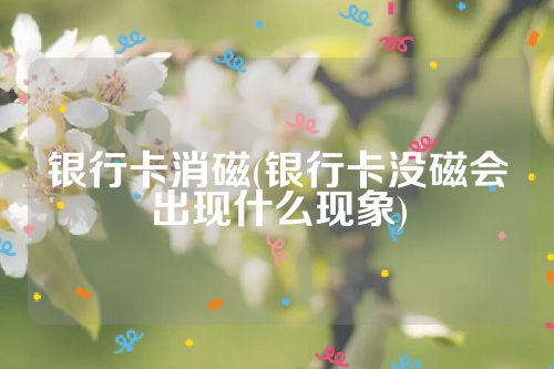 银行卡消磁(银行卡没磁会出现什么现象)