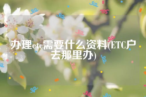 办理etc需要什么资料(ETC户去那里办)