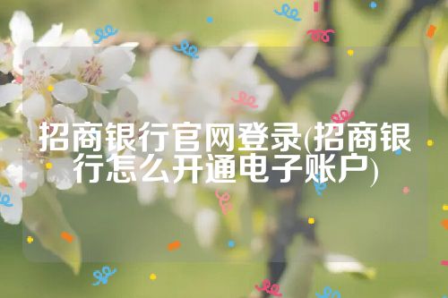 招商银行官网登录(招商银行怎么开通电子账户)