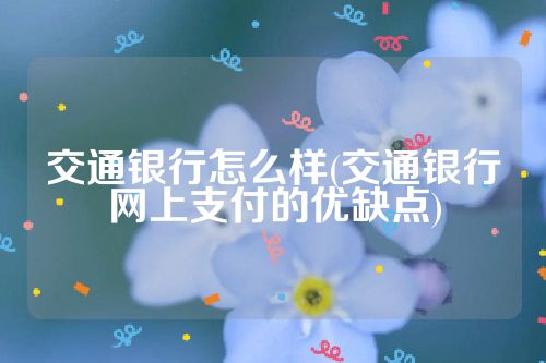 交通银行怎么样(交通银行网上支付的优缺点)