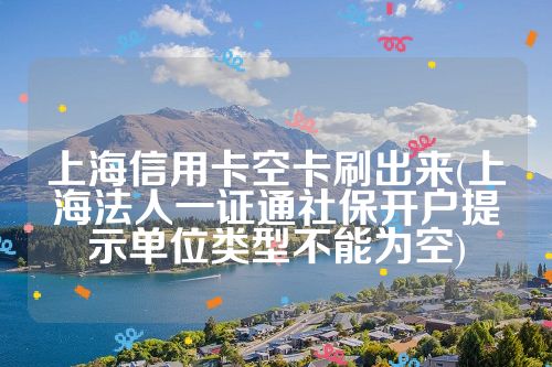 上海信用卡空卡刷出来(上海法人一证通社保开户提示单位类型不能为空)