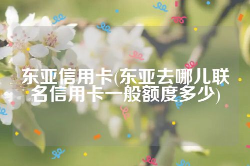 东亚信用卡(东亚去哪儿联名信用卡一般额度多少)