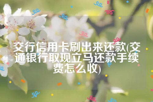 交行信用卡刷出来还款(交通银行取现立马还款手续费怎么收)