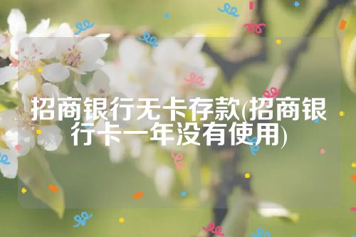 招商银行无卡存款(招商银行卡一年没有使用)