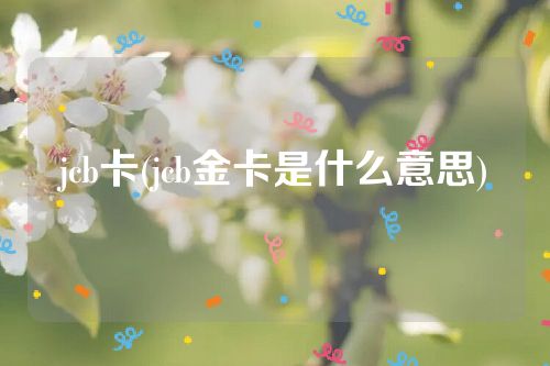 jcb卡(jcb金卡是什么意思)