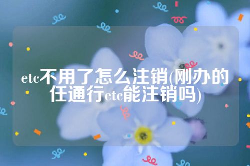 etc不用了怎么注销(刚办的任通行etc能注销吗)