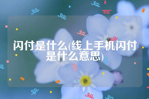 闪付是什么(线上手机闪付是什么意思)