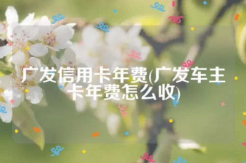 广发信用卡年费(广发车主卡年费怎么收)